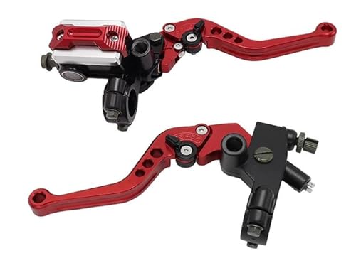 Kupplungs Bremshebel Für Kawasaki Motorrad Motorrad Bremse Kupplung Pumpe Stange Hydraulische Hauptzylinder Zubehör 7/8 "14mm Pist Motorrad Hebel Bremshebel(Red) von HGPVPKZAZD