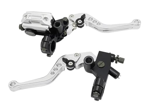 Kupplungs Bremshebel Für Kawasaki Motorrad Motorrad Bremse Kupplung Pumpe Stange Hydraulische Hauptzylinder Zubehör 7/8 "14mm Pist Motorrad Hebel Bremshebel(Silver) von HGPVPKZAZD