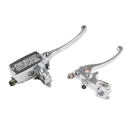 Kupplungs Bremshebel Motorrad 7/8 "22MM Lenker Master Zylinder Hydraulische Bremse Control Mit Kupplung Hebel(Silver) von HGPVPKZAZD