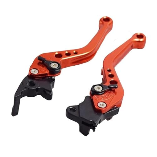 Kupplungs Bremshebel Motorrad-Brems- Und Kupplungshebel-Ausrüstungsteile Motorrad-Modifikation Verstellbarer Scheibengriff Für Kawasaki Motorrad Hebel Bremshebel(Orange-red) von HGPVPKZAZD