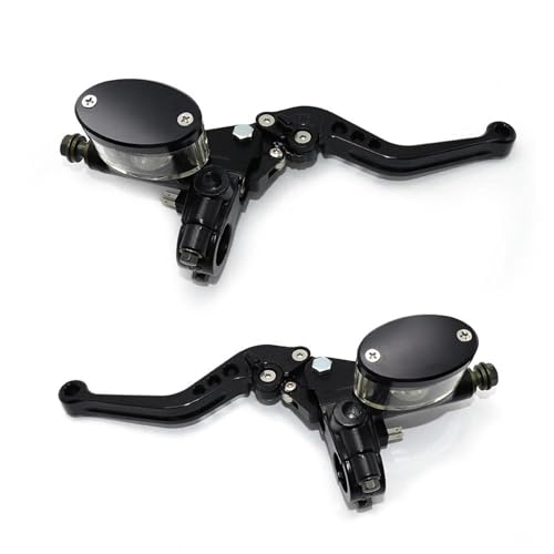 Kupplungs Bremshebel Motorrad Bremse Kupplung Hebel Einstellbare Geschwindigkeit Griff Hydraulische Hauptzylinder Universal Für Langlebig Motorrad Hebel Bremshebel(Black) von HGPVPKZAZD