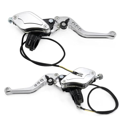 Kupplungs Bremshebel Motorrad Hauptbremszylinder Aluminium 7/8 "22mm Links Rechts Hydraulische Griff Hebel Universal Für Suzuki(Silver) von HGPVPKZAZD