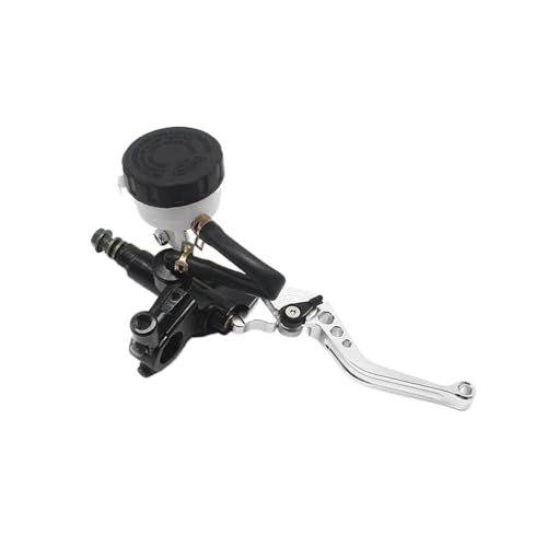 Kupplungs Bremshebel Universal 7/8 "22mm Motorrad Kupplung Bremse Master Zylinder Reservoir Hebel Kit Flüssigkeit Reservoir Set(Brake silver) von HGPVPKZAZD