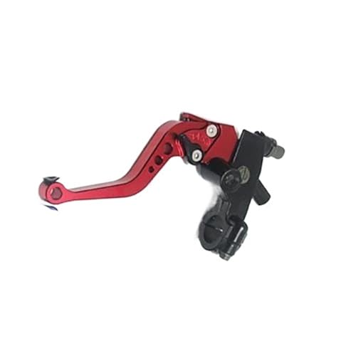 Kupplungs Bremshebel Universal 7/8 "22mm Motorrad Kupplung Bremse Master Zylinder Reservoir Hebel Kit Flüssigkeit Reservoir Set(Clutch red) von HGPVPKZAZD