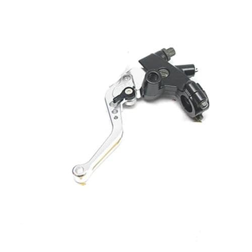 Kupplungs Bremshebel Universal 7/8 "22mm Motorrad Kupplung Bremse Master Zylinder Reservoir Hebel Kit Flüssigkeit Reservoir Set(Clutch silver) von HGPVPKZAZD