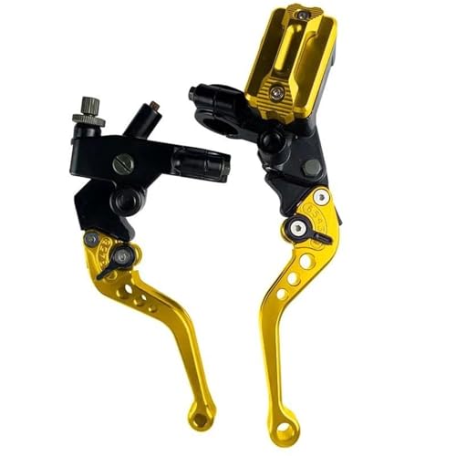 Kupplungs Bremshebel Universal Motorrad 7-8 Zoll 22mm Hauptbremszylinder Hebel Kabel Kupplung Reservoir Für Roller Sport Dirt Bike(Gold A) von HGPVPKZAZD