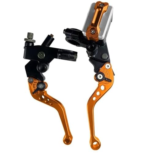 Kupplungs Bremshebel Universal Motorrad 7-8 Zoll 22mm Hauptbremszylinder Hebel Kabel Kupplung Reservoir Für Roller Sport Dirt Bike(Orange C) von HGPVPKZAZD
