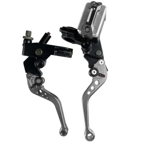 Kupplungs Bremshebel Universal Motorrad 7-8 Zoll 22mm Hauptbremszylinder Hebel Kabel Kupplung Reservoir Für Roller Sport Dirt Bike(Silvery A) von HGPVPKZAZD