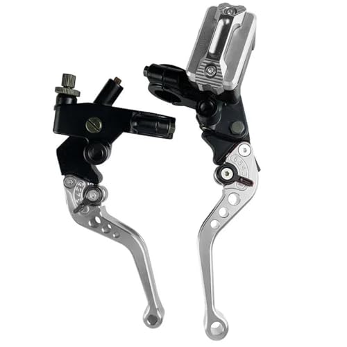 Kupplungs Bremshebel Universal Motorrad 7-8 Zoll 22mm Hauptbremszylinder Hebel Kabel Kupplung Reservoir Für Roller Sport Dirt Bike(Titanium A) von HGPVPKZAZD