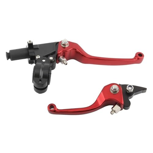 Kupplungs Bremshebel Universal Motorrad Bremshebel Kupplung Griff Set Motocross Modifizierte Teile Großhandel Motorrad Hebel Bremshebel(Red) von HGPVPKZAZD