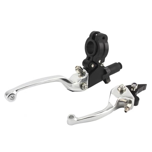 Kupplungs Bremshebel Universal Motorrad Bremshebel Kupplung Griff Set Motocross Modifizierte Teile Großhandel Motorrad Hebel Bremshebel(Silver) von HGPVPKZAZD
