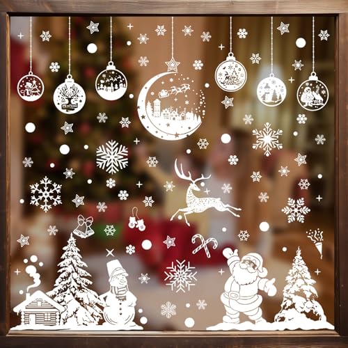 HGRGHH 260 Stück Fensterbilder Weihnachten Selbstklebend, Fenstersticker Weihnachten, Weihnachtsfenster Bilder, Fensterdeko Weihnachten für Türen, Schaufenster, Vitrinen, Glasfronten (9 Blatt) von HGRGHH