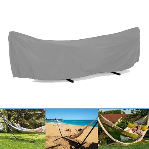 Oxford Vollständige Abdeckplane Hängematte Abdeckung Wasserdicht,Outdoor Schutzhülle für Hängematten für Stabhängematte mit Ständer und Gestelle (Gray, 210D-446x140x97cm) von HGRYNDRO