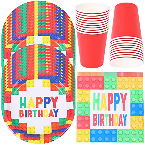 HGSHUO Partygeschirr Kindergeburtstag Deko Geburtstag Party Geschirr Pappteller Becher Servietten Happy Birthday Partygeschirr Geburtstagsparty Hochzeit Tischdeko Set 20 Persone von HGSHUO