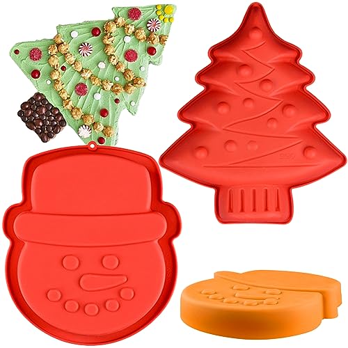 HGSHUO Weihnachten Silikonform Backform Weihnachtsbaum Kuchenform Silikon Kuchenbackform Weihnachtsmann Schokoladenformen Mousse Soap Motivbackformen Weihnachten Form von HGSHUO