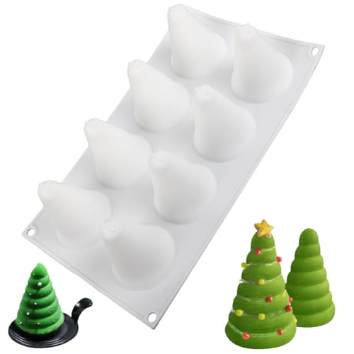 HGSHUO Weihnachten Silikonform Weihnachtsbaum Backform 3D Kuchenform Silikon Kuchenbackform Weihnachtsbaum Mousse Kerzenform Schokoladenformen Motivbackformen Soap Weihnachten Form von HGSHUO