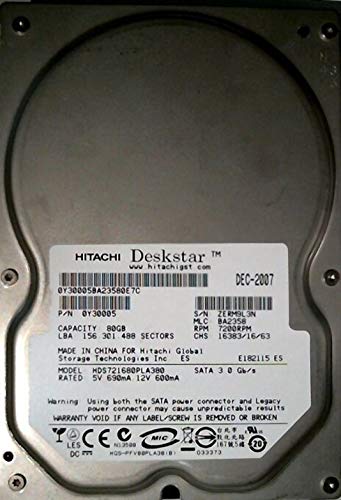 80 GB SATA Hitachi HDS721680PLA380 Deskstar interne Festplatte von HGST