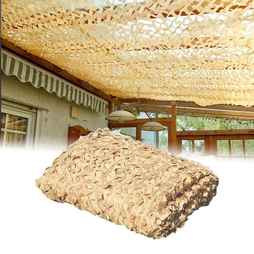 Tarnnetz, Sand, 6 x 9 m, 210D, verstärkt, Camouflage-Netz, militärisch, für Sonne im Freien, Thema, Party, Dekoration, Auto von HGSlijuongs