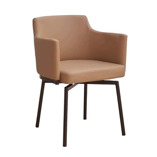180° Rotating Dining Chairs, Upholstered Chair with Armrest and Backrest Carbon Steel Legs Auto Homing Technical Fabric A 1pc von HGTRH