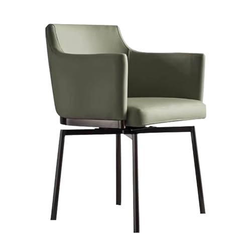 180° Rotating Dining Chairs, Upholstered Chair with Armrest and Backrest Carbon Steel Legs Auto Homing Technical Fabric B 1pc von HGTRH