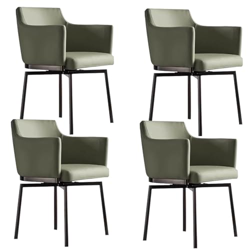 180° Rotating Dining Chairs, Upholstered Chair with Armrest and Backrest Carbon Steel Legs Auto Homing Technical Fabric B 4pcs von HGTRH