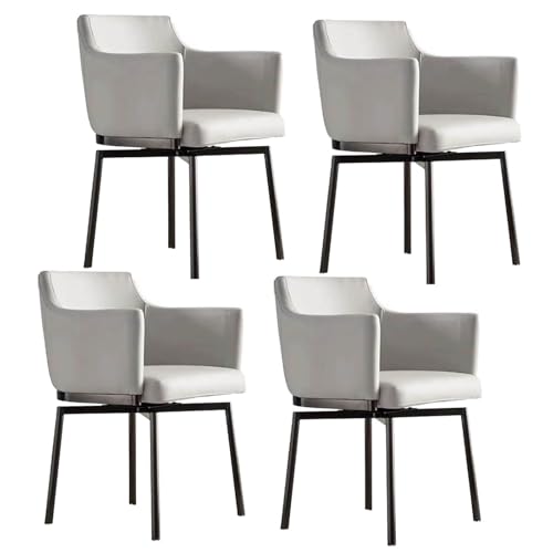 180° Rotating Dining Chairs, Upholstered Chair with Armrest and Backrest Carbon Steel Legs Auto Homing Technical Fabric C 4pcs 180° Rotating Dining Chairs, Upholstered Chair with Armrest and Backrest Carbon Steel Legs Auto Homing Technical Fabric C 4pcs von HGTRH