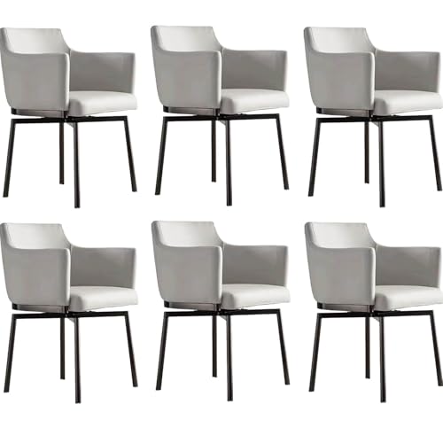 180° Rotating Dining Chairs, Upholstered Chair with Armrest and Backrest Carbon Steel Legs Auto Homing Technical Fabric C 6pcs 180° Rotating Dining Chairs, Upholstered Chair with Armrest and Backrest Carbon Steel Legs Auto Homing Technical Fabric C 6pcs von HGTRH