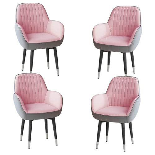 360° Rotating Velvet Upholstered Chair, Swivel Dining Room Chairs with Armrests and Backrest Soft Cushion Carbon Steel Legs C 4pcs von HGTRH