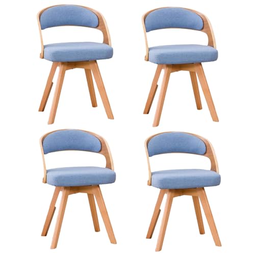 360° Swivel Dining Chairs, Modern Upholstered Chair with Cotton Linen Cushion and Arc Hollow Backrest Wooden Legs C 4pcs 360° Swivel Dining Chairs, Modern Upholstered Chair with Cotton Linen Cushion and Arc Hollow Backrest Wooden Legs C 4pcs von HGTRH