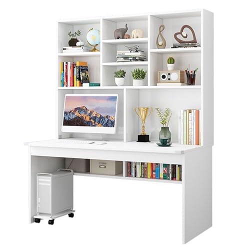 Computer Desk with Bookshelf, Modern Home Office Desk with Shelf Gaming Desk Wooden Workstation Work Table for Small Space PC Laptop Desk for Living Room Office White 100x50x185cm Computer Desk with Bookshelf, Modern Home Office Desk with Shelf Gaming Desk Wooden Workstation Work Table for Small Space PC Laptop Desk for Living Room Office White 100x50x185cm von HGTRH