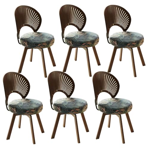 HGTRH 360° Rotating Fabric Upholstered Chair, Dining Chair with Carbon Steel Legs Wood Shell Shape Backrest Easy to Assemble 331lbs Loadings B 6pcs HGTRH 360° Rotating Fabric Upholstered Chair, Dining Chair with Carbon Steel Legs Wood Shell Shape Backrest Easy to Assemble 331lbs Loadings B 6pcs von HGTRH