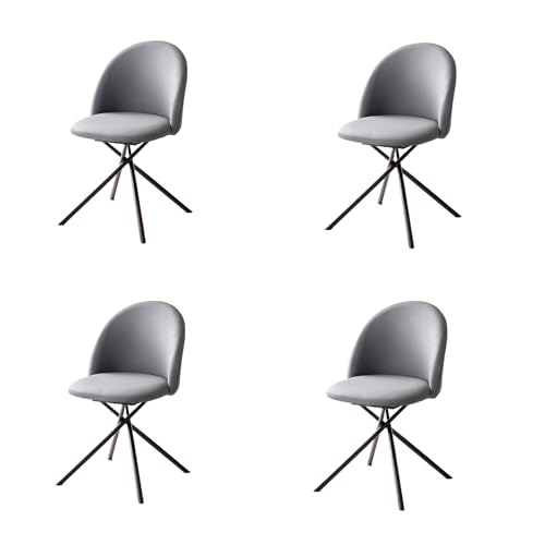HGTRH EsszimmerstüHle 2er 4er 6er Set Drehbar Leder, KüChenstüHle Modern Abwaschbar, Wasserdicht Schmutzabweisend Esstisch StüHle Kunstleder mit Metallbeinen Samtbezug, 360° Drehbar Grey 4pcs HGTRH EsszimmerstüHle 2er 4er 6er Set Drehbar Leder, KüChenstüHle Modern Abwaschbar, Wasserdicht Schmutzabweisend Esstisch StüHle Kunstleder mit Metallbeinen Samtbezug, 360° Drehbar Grey 4pcs von HGTRH