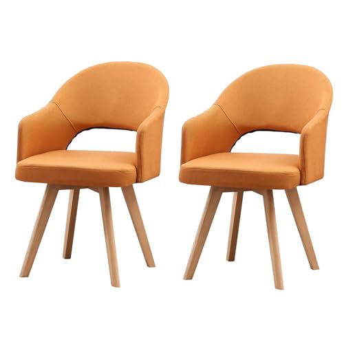 HGTRH Rotating Fabric Armchairs, Dining Room Chairs with Backrest Solid Wood Legs Upholstered Chair for Living Room Bedroom C 2pcs HGTRH Rotating Fabric Armchairs, Dining Room Chairs with Backrest Solid Wood Legs Upholstered Chair for Living Room Bedroom C 2pcs von HGTRH