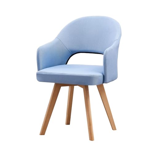 HGTRH Rotating Fabric Armchairs, Dining Room Chairs with Backrest Solid Wood Legs Upholstered Chair for Living Room Bedroom G 1pc von HGTRH