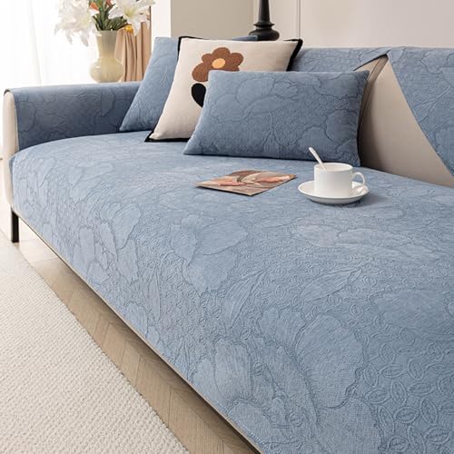 HGTRH Sofa üBerzug L Form Groß Ecksofa Samt, Sofabezug 3 Sitzer L Form mit Armlehne, Couch üBerzug füR Wohnlandschaft rutschfest Anthrazit, Dreidimensionale 90 * 70 von HGTRH