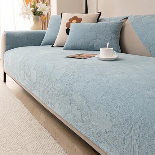 HGTRH Sofa üBerzug L Form Groß Ecksofa Samt, Sofabezug 3 Sitzer L Form mit Armlehne, Couch üBerzug füR Wohnlandschaft rutschfest Anthrazit, Dreidimensionale 90 * 70 von HGTRH