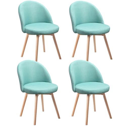 HGTRH Swivel Dining Chairs, Conference Chairs with Curved Backrest Upholstered Armchair with Solid Wood Legs Lounge Chair B 4pcs von HGTRH