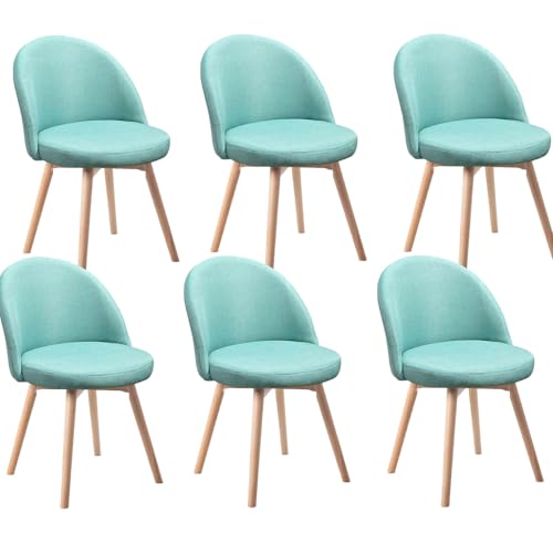 HGTRH Swivel Dining Chairs, Conference Chairs with Curved Backrest Upholstered Armchair with Solid Wood Legs Lounge Chair B 6pcs HGTRH Swivel Dining Chairs, Conference Chairs with Curved Backrest Upholstered Armchair with Solid Wood Legs Lounge Chair B 6pcs von HGTRH