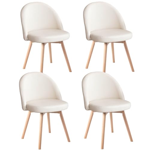 HGTRH Swivel Dining Chairs, Conference Chairs with Curved Backrest Upholstered Armchair with Solid Wood Legs Lounge Chair C 4pcs HGTRH Swivel Dining Chairs, Conference Chairs with Curved Backrest Upholstered Armchair with Solid Wood Legs Lounge Chair C 4pcs von HGTRH