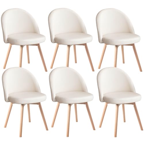 HGTRH Swivel Dining Chairs, Conference Chairs with Curved Backrest Upholstered Armchair with Solid Wood Legs Lounge Chair C 6pcs HGTRH Swivel Dining Chairs, Conference Chairs with Curved Backrest Upholstered Armchair with Solid Wood Legs Lounge Chair C 6pcs von HGTRH