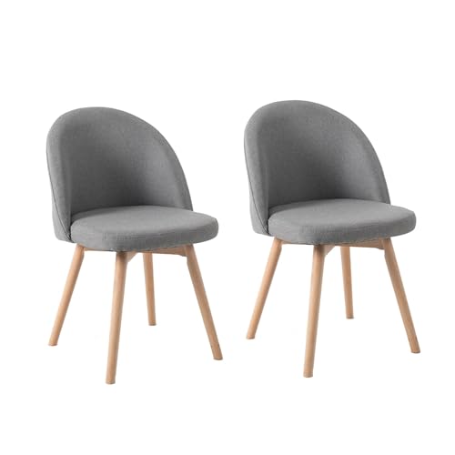HGTRH Swivel Dining Chairs, Conference Chairs with Curved Backrest Upholstered Armchair with Solid Wood Legs Lounge Chair F 2pcs von HGTRH