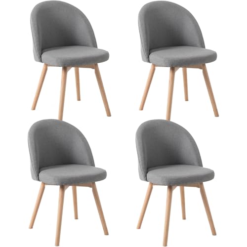 HGTRH Swivel Dining Chairs, Conference Chairs with Curved Backrest Upholstered Armchair with Solid Wood Legs Lounge Chair F 4pcs HGTRH Swivel Dining Chairs, Conference Chairs with Curved Backrest Upholstered Armchair with Solid Wood Legs Lounge Chair F 4pcs von HGTRH