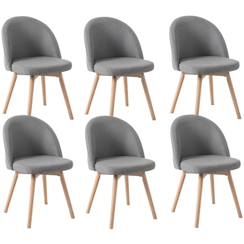 HGTRH Swivel Dining Chairs, Conference Chairs with Curved Backrest Upholstered Armchair with Solid Wood Legs Lounge Chair F 6pcs HGTRH Swivel Dining Chairs, Conference Chairs with Curved Backrest Upholstered Armchair with Solid Wood Legs Lounge Chair F 6pcs von HGTRH