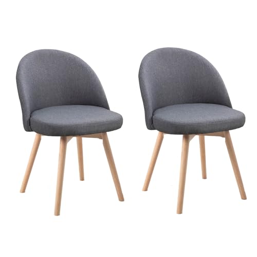 HGTRH Swivel Dining Chairs, Conference Chairs with Curved Backrest Upholstered Armchair with Solid Wood Legs Lounge Chair G 2pcs von HGTRH