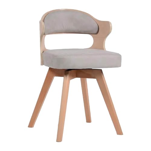 HGTRH Swivel Dining Room Chairs, Wooden Kitchen Chairs with Armrest Padded Armchairs with Linen for Living Room Bedroom C 1pc von HGTRH