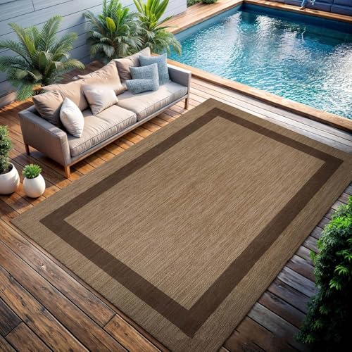 HGTRH Terrassen Teppich Outdoor Wetterfest, Teppiche für DraussennäSse und HitzebestäNdig, Balkon Teppich Wasserfest Outdoor mit Rutschfestem Boden E 180 * 280cm HGTRH Terrassen Teppich Outdoor Wetterfest, Teppiche für DraussennäSse und HitzebestäNdig, Balkon Teppich Wasserfest Outdoor mit Rutschfestem Boden E 180 * 280cm von HGTRH