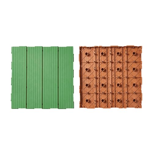 Plastic Patio Tiles, Balcony Decking Tiles with Click System Drainage Substructure Plastic Click Tiles for Balcony Garden and Patio 30 x 30 cm - 1 m² Easy Installation Green 22pcs Plastic Patio Tiles, Balcony Decking Tiles with Click System Drainage Substructure Plastic Click Tiles for Balcony Garden and Patio 30 x 30 cm - 1 m² Easy Installation Green 22pcs von HGTRH