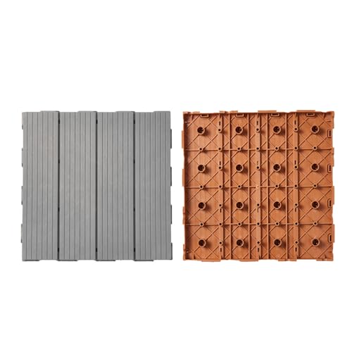 Plastic Patio Tiles, Balcony Decking Tiles with Click System Drainage Substructure Plastic Click Tiles for Balcony Garden and Patio 30 x 30 cm - 1 m² Easy Installation Light grey 22pcs Plastic Patio Tiles, Balcony Decking Tiles with Click System Drainage Substructure Plastic Click Tiles for Balcony Garden and Patio 30 x 30 cm - 1 m² Easy Installation Light grey 22pcs von HGTRH