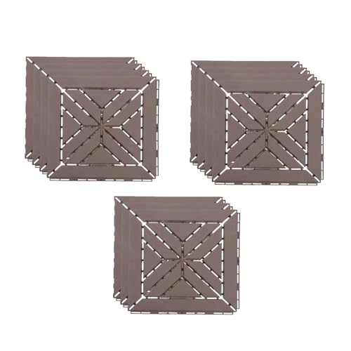 Set of 11 Outdoor Garden Plates, 1㎡ Decking Tiles with Water Drain Click Install Weatherproof Floor Cover for Balcony, Garden & Patio Easy and Quick to Install 12‘’x12'' Light Coffee Set of 11 Outdoor Garden Plates, 1㎡ Decking Tiles with Water Drain Click Install Weatherproof Floor Cover for Balcony, Garden & Patio Easy and Quick to Install 12‘’x12'' Light Coffee von HGTRH