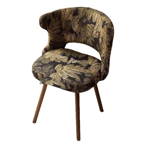 Swivel Dining Room Chairs, Rotating Velvet Upholstered Chair with Armrests and Hollow Backrest Solid Wood Legs 330lbs B 1pc von HGTRH